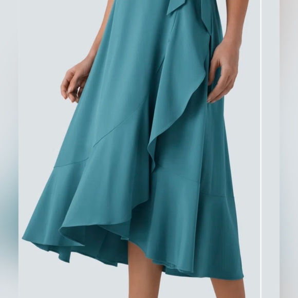 HALARA Asymmetrical Teal Dress - Picture 7 of 9